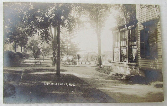 EAST MILLSTONE N.J. NEW JERSEY STREET SCENE ANTIQUE REAL PHOTO POSTCARD RPPC