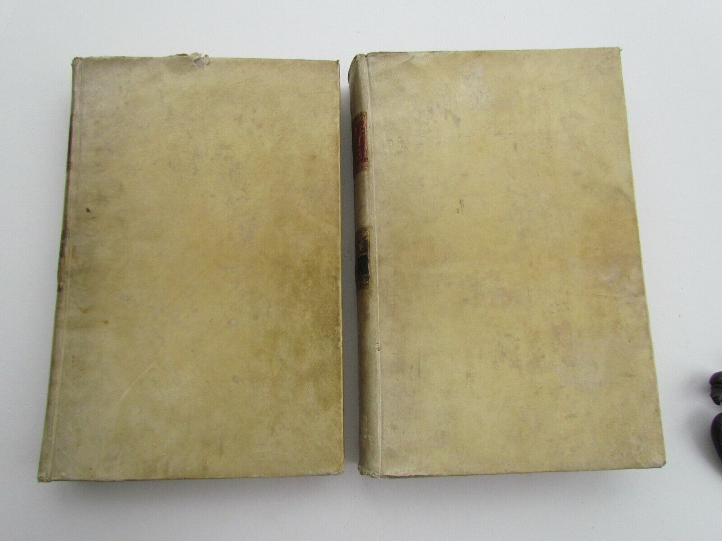 1680 2 volumes ANTIQUE VELLUM BOUND FOLIOS Guillelmi Estii Commentaria