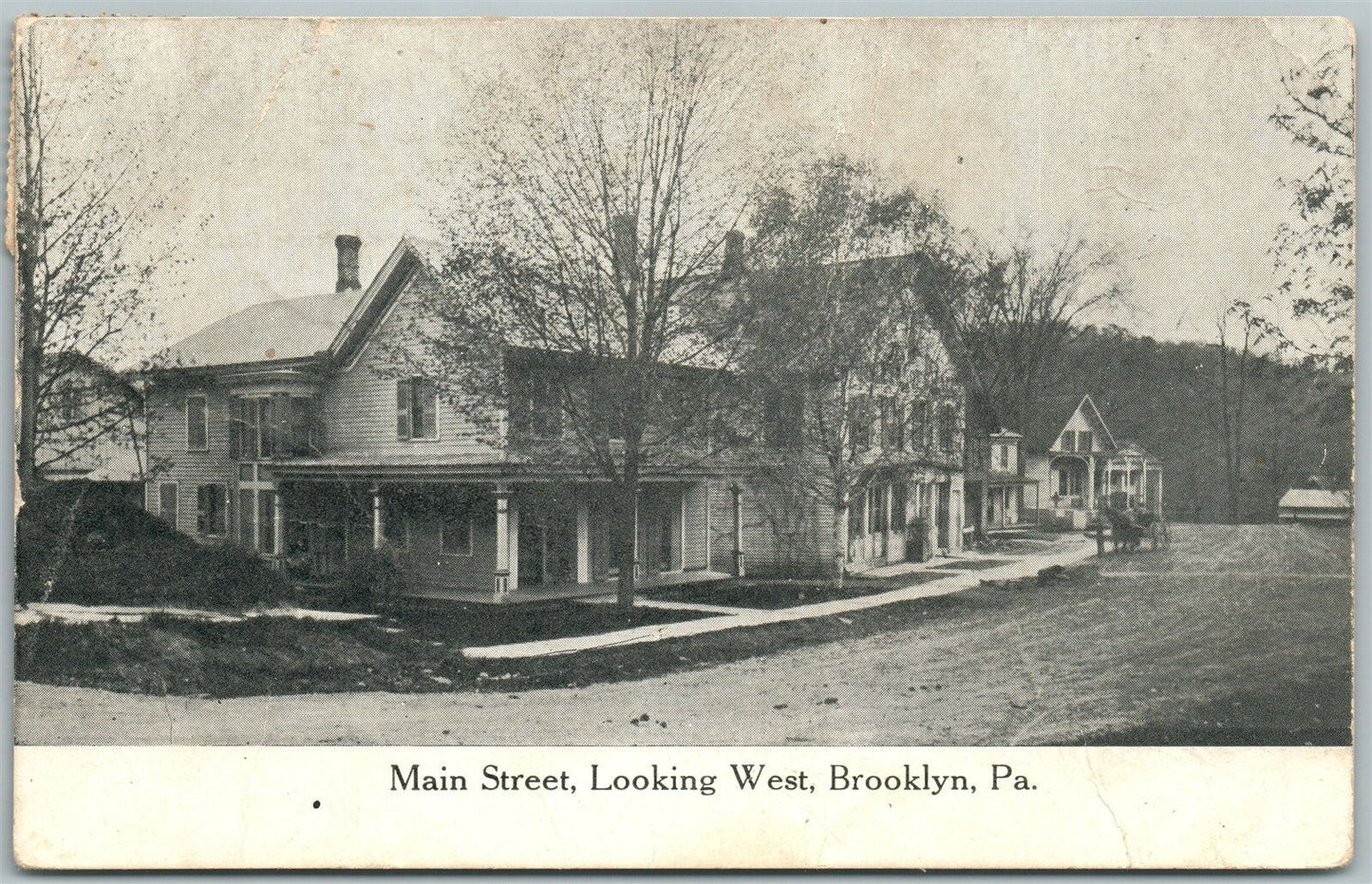 BROOKLYN PA MAIN STREET ANTIQUE POSTCARD