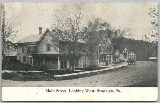 BROOKLYN PA MAIN STREET ANTIQUE POSTCARD