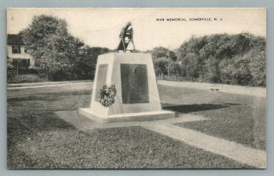 SOMERVILLE NJ WAR MEMORIAL VINTAGE POSTCARD