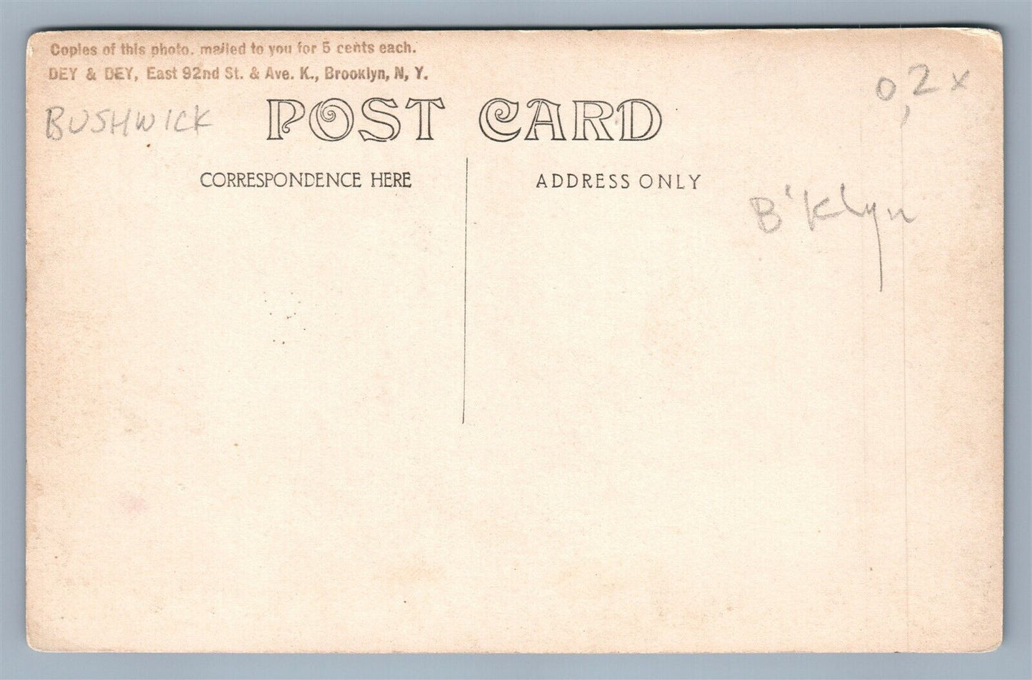 BROOKLYN NY CHAUNCEY STREET ANTIQUE REAL PHOTO POSTCARD RPPC