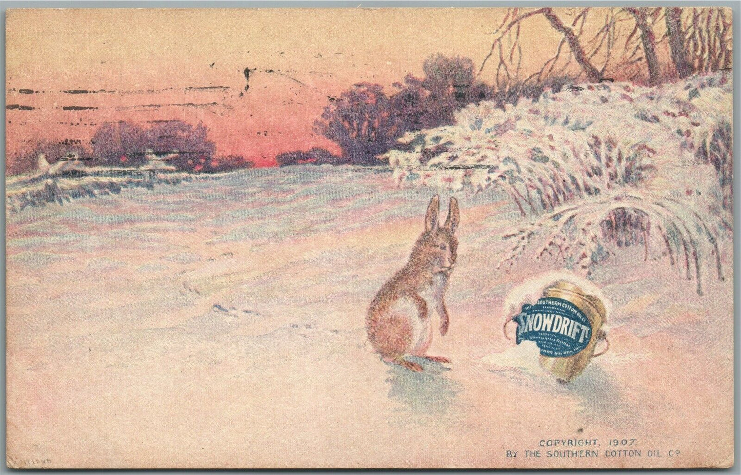 SNOWDRIFT ADVERTISING ANTIQUE POSTCARD