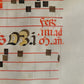 16th - 17th century ANTIPHONAL CHART MANUSCRIPT on VELLUM antique music score