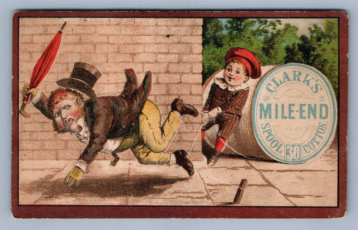 CHICAGO IL CLARK'S SPOOL COTTON VICTORIAN TRADE CARD