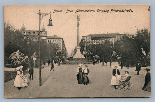 BERLIN GERMANY BELLE ALIANCEPLATZ EINGANG FRIEDRICHSTRASSE ANTIQUE POSTCARD