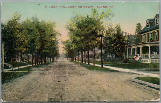 SAYRE PA WILBUR AVE. ANTIQUE POSTCARD