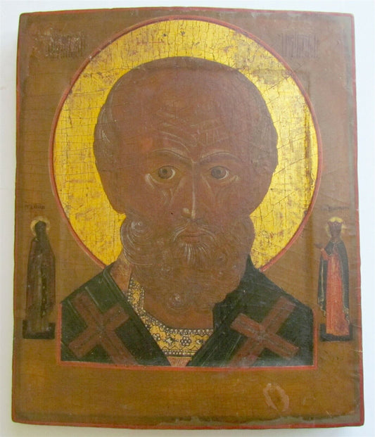 18th CENTURY RUSSIAN ICON of ST. NICHOLAS ANTIQUE MUSEUM QUALITY