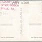 HUGHESVILLE PA POST OFFICE VINTAGE POSTCARD