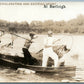 FISHING EXAGGERATED BURLEIGH CANADA ANTIQUE REAL PHOTO POSTCARD RPPC