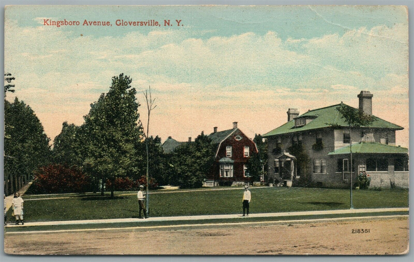 GLOVERSVILLE NY KINGSBORO AVENUE ANTIQUE POSTCARD
