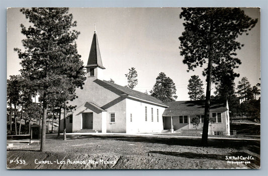 LOS ALAMOS NM CHAPEL ANTIQUE REAL PHOTO POSTCARD RPPC