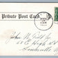 SEA GIRT NJ SUNSET GUN ANTIQUE POSTCARD w/ CORK CANCEL