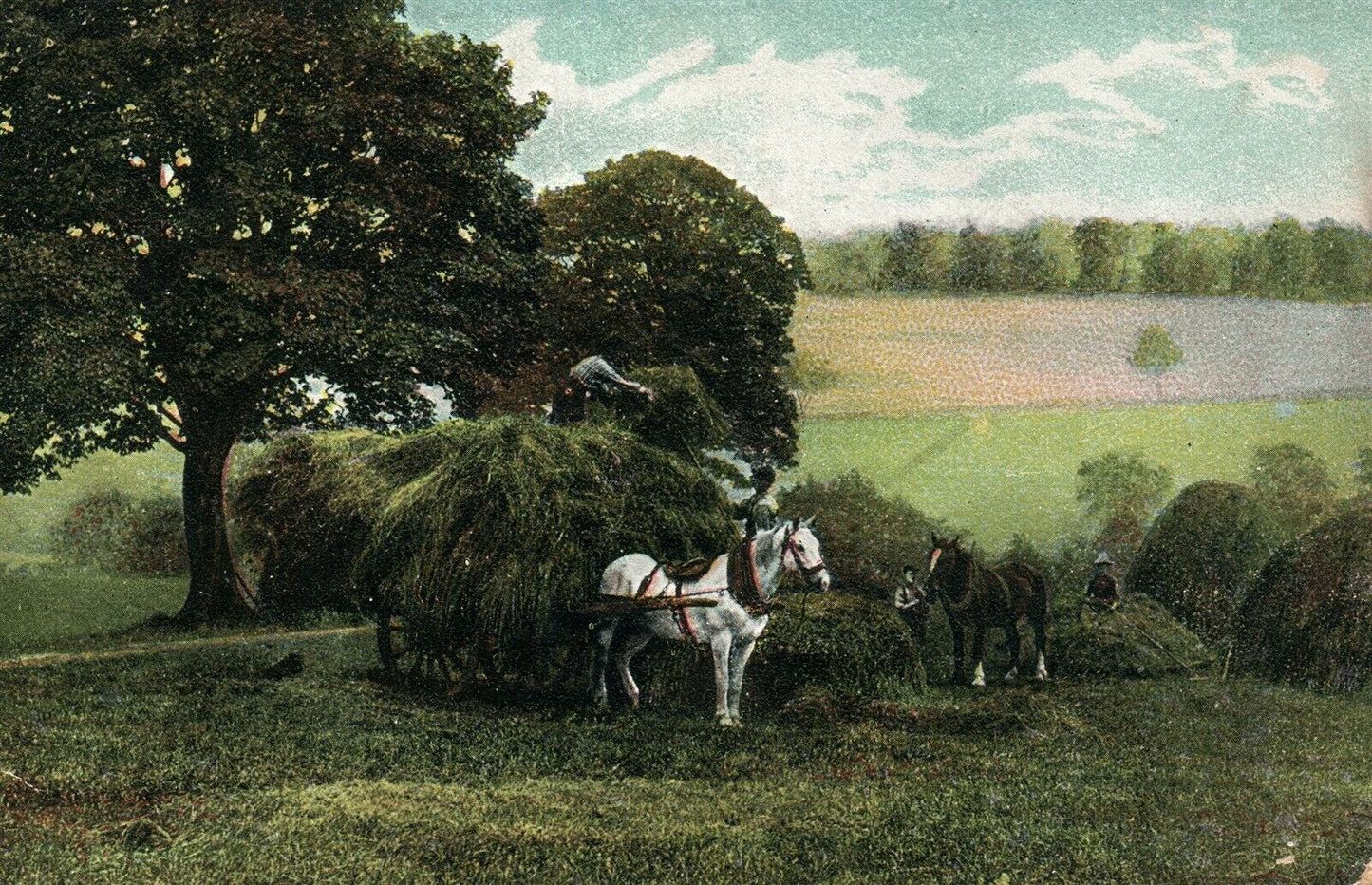 PINEVILLE PA TO LAMBERTVILLE NJ FARM SCENE 1907 ANTIQUE POSTCARD