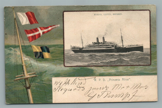 RPD PRINZESS ALICE SHIP ANTIQUE POSTCARD