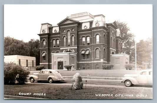 WEBSTER CITY IA COURT HOUSE VINTAGE REAL PHOTO POSTCARD RPPC