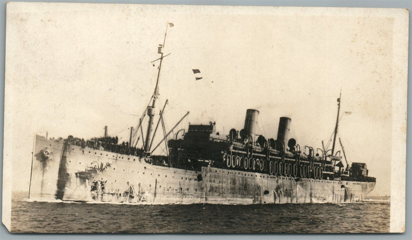 SHIP ANTIQUE REAL PHOTO POSTCARD RPPC