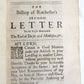 1689 BISHOP of ROCHESTER's SECOND LETTER TO LORD CHAMBERLAIN antique in ENGLISH