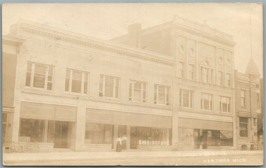 HASTINGS MI MASONIC TEMPLE ANTIQUE REAL PHOTO POSTCARD RPPC