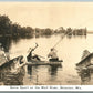 SHIOCTON WI WOLD RIVER EXAGGERATED FISHING ANTIQUE REAL PHOTO RPPC CORK STAMP