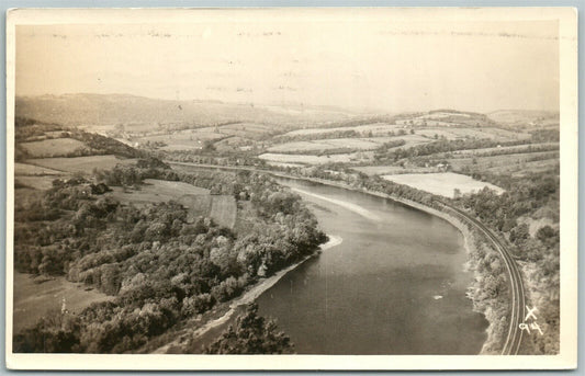 TOWANDA PA PANORAMIC VIEW 1957 VINTAGE REAL PHOTO POSTCARD RPPC