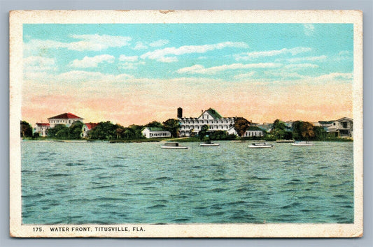 TITUSVILLE FL WATER FRONT ANTIQUE POSTCARD