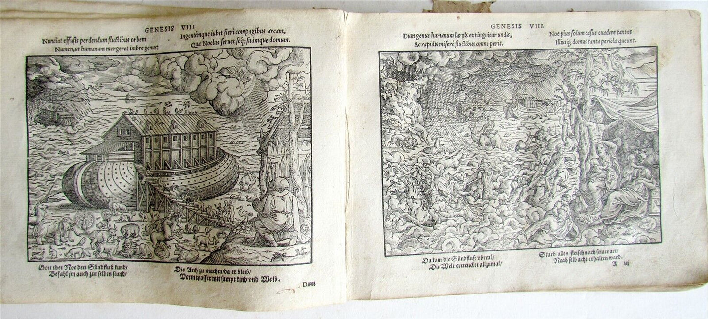 1564 BIBLE FIGURES antique RARE ILLUSTRATED 124 WOODCUTS JOST AMMAN 1st EDITION