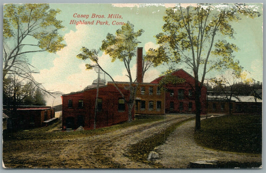 HIGHLAND PARK CT CASEY BROS. MILLS ANTIQUE POSTCARD