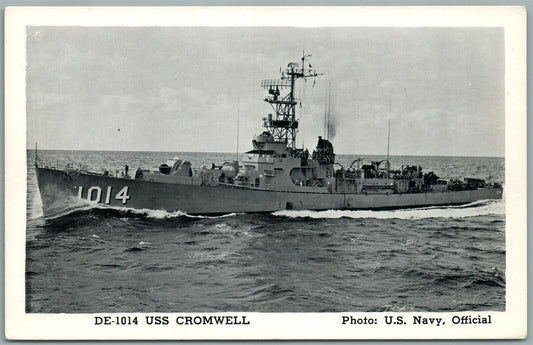 MILITARY SHIP USS CROMWELL ANTIQUE POSTCARD