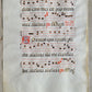 16th - 17th century ANTIPHONAL CHART MANUSCRIPT on VELLUM antique music score