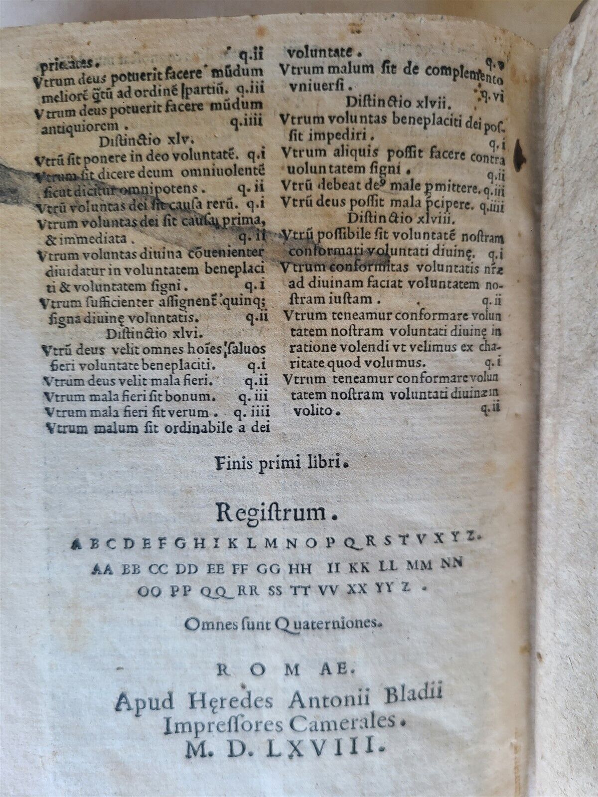 1569 Bonaventura Scriptum sententiarum Petri Lombardi antique VELLUM 16 CENTURY