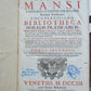 1703 BLIND-STAMPED PIGSKIN BOUND ANTIQUE FOLIO by Josephi Mansi Vol.2