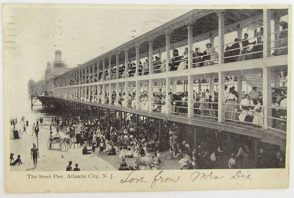 ANTIQUE 1906 POSTCARD THE STEEL PIER ATLANTIC CITY N.J.
