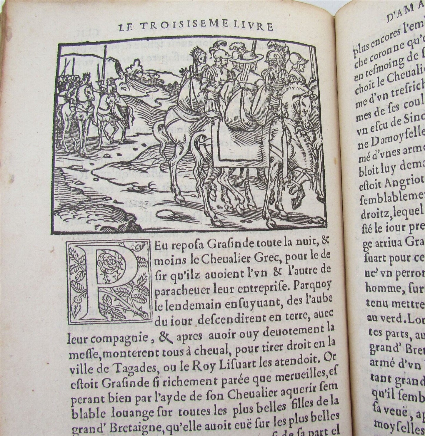 1555 illustrated LE TROISIESME LIVRE D'AMADIS DE GAVLE antique RARE 16th CENTURY