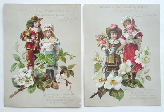 PHILADELPHIA PA DRESSING ROOMS set of 2 ANTIQUE VICTORIAN TRADE CARDS