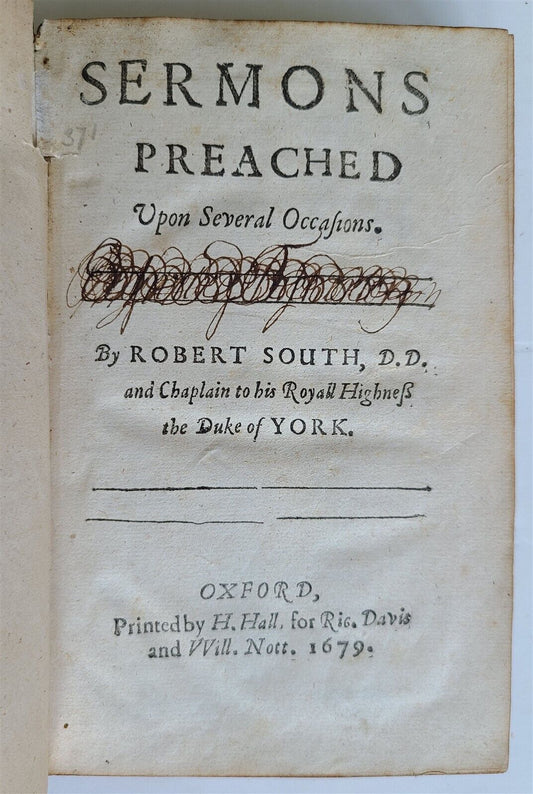 1679 SERMONS by Robert South antique in ENGLISH