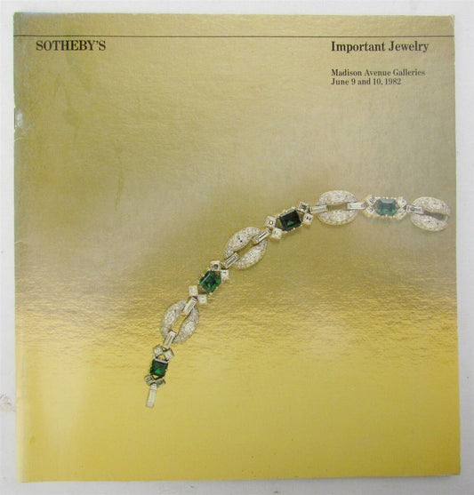 JEWELRY SOTHEBY'S AUCTION June 1982 CATALOG