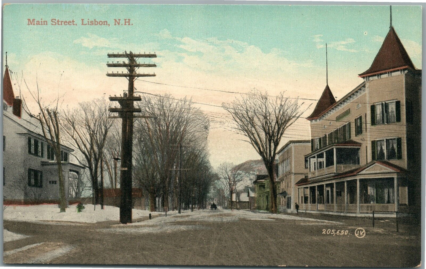 LISBON NH MAIN STREET ANTIQUE POSTCARD