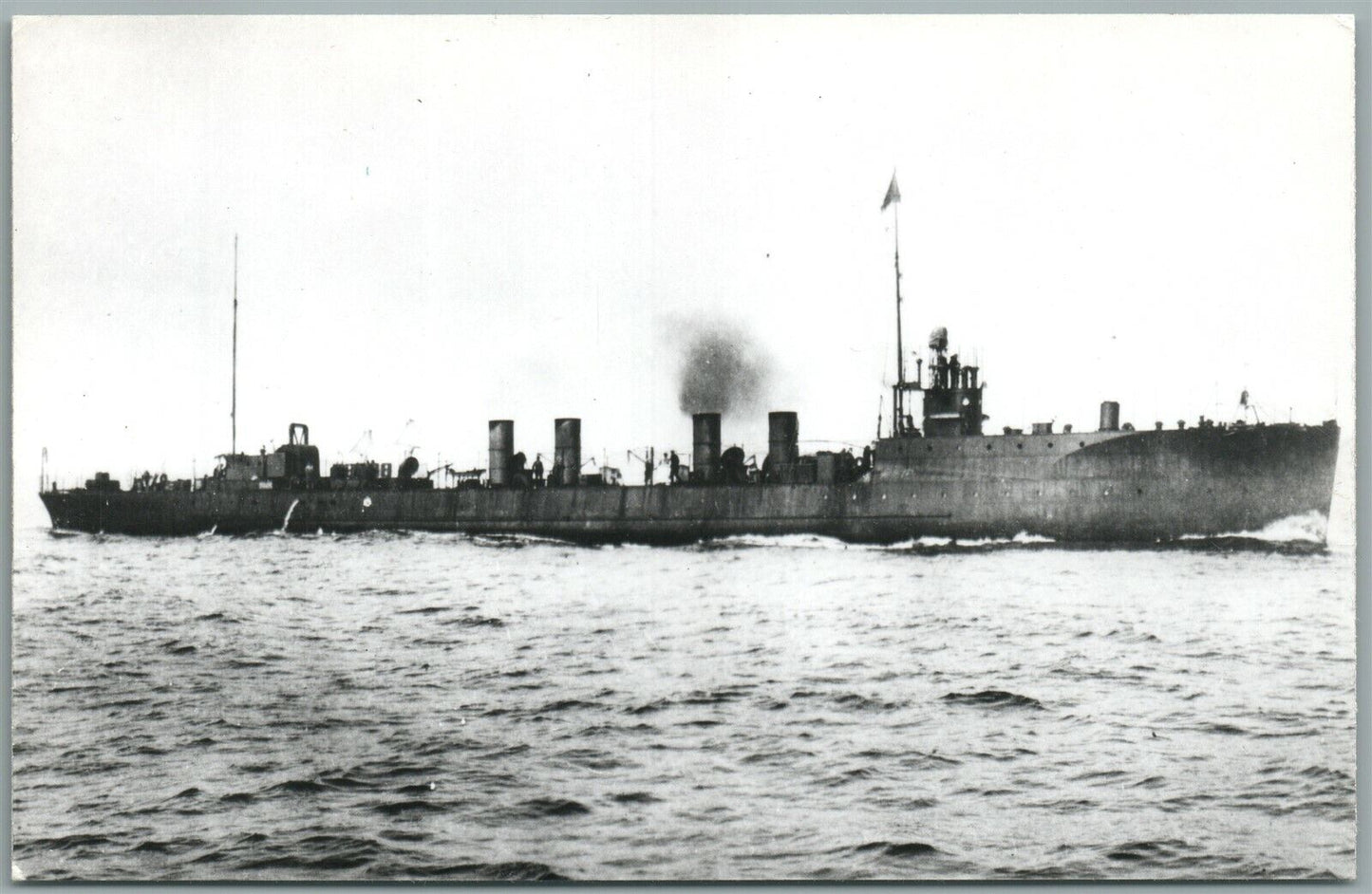 MILITARY SHIP USS FLUSSER VINTAGE REAL PHOTO POSTCARD RPPC