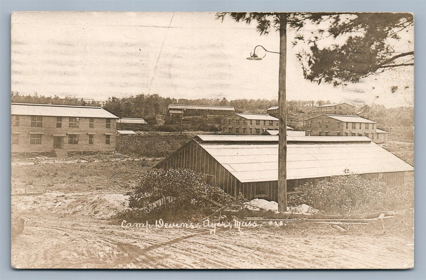 CAMP DEVENS AYER MA 1917 ANTIQUE REAL PHOTO POSTCARD RPPC