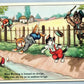 CATS RUNNING FROM THE GUARD VINTAGE POSTCARD w/ NETHERLAND'S STAMP