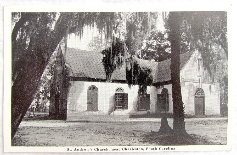 ST.ANDREW'S CHURCH NEAR CARLESTON SOUTH CAROLINA VINTAGE POSTCARD S.C.