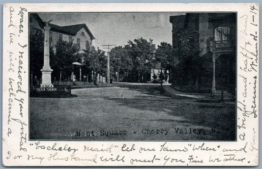 CHERRY VALLEY NY 1907 UNDIVIDED ANTIQUE POSTCARD
