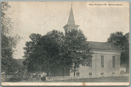 POINT PLEASANT PA BAPTIST CHURCH ANTIQUE POSTCARD