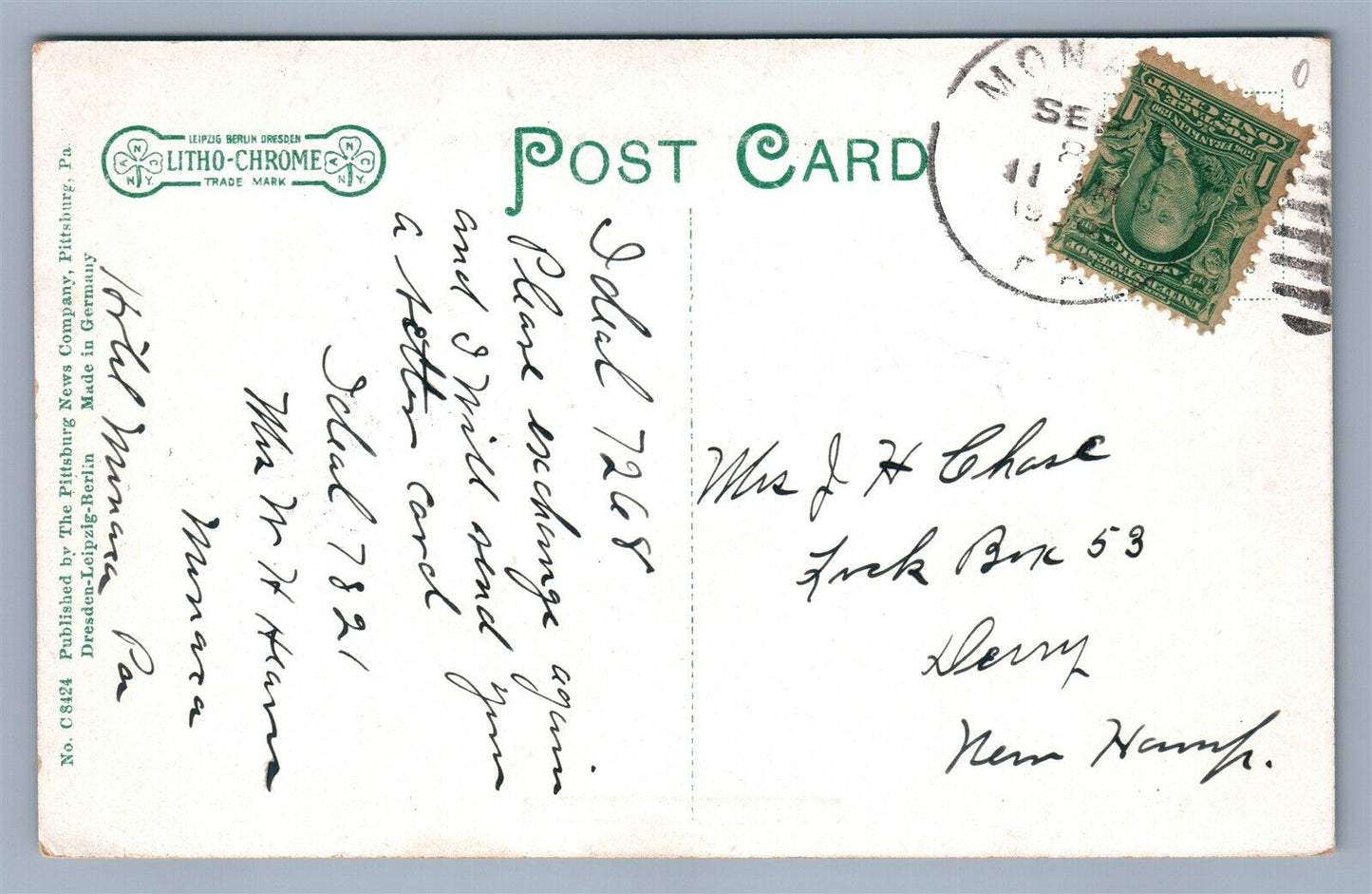 ROCHESTER & MONACA PA HIGH BRIDGE ANTIQUE POSTCARD