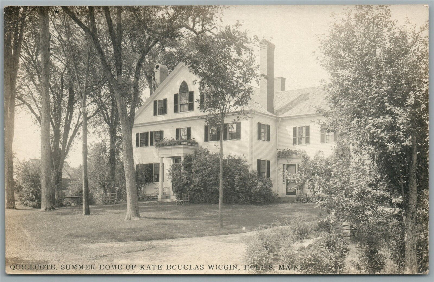 QUILLCOTE ME HOME OF KATE WIGGIN ANTIQUE REAL PHOTO POSTCARD RPPC