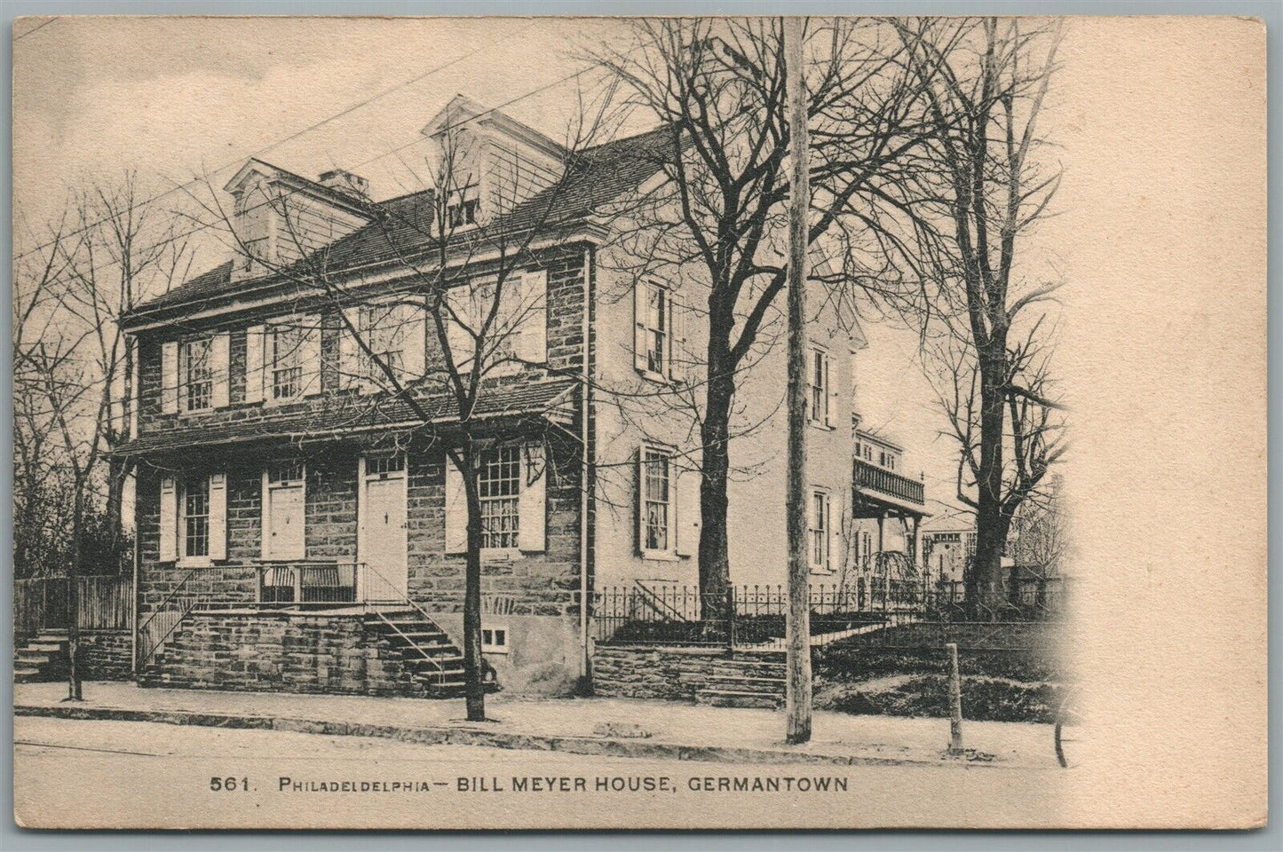 PHILADELPHIA PA GERMANTON BILL MEYER HOUSE ANTIQUE POSTCARD