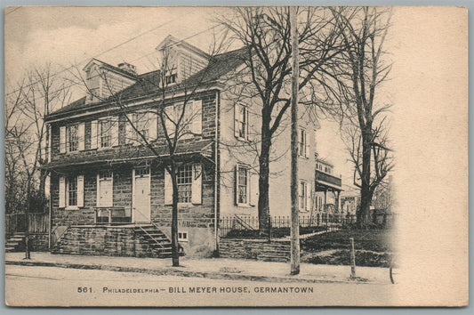 PHILADELPHIA PA GERMANTON BILL MEYER HOUSE ANTIQUE POSTCARD