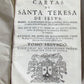 1724 2 volumes Cartas de Santa Teresa de Jesus by Teresa of Ávila antique books