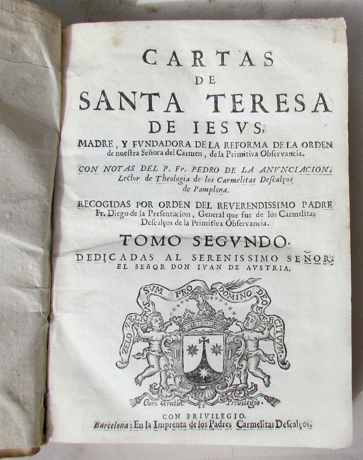 1724 2 volumes Cartas de Santa Teresa de Jesus by Teresa of Ávila antique books